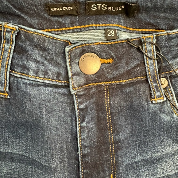 STS Blue Jeans Womens 29 Emma Crop Scissor Hem Stretch Denim NEW Indigo - Picture 4 of 7